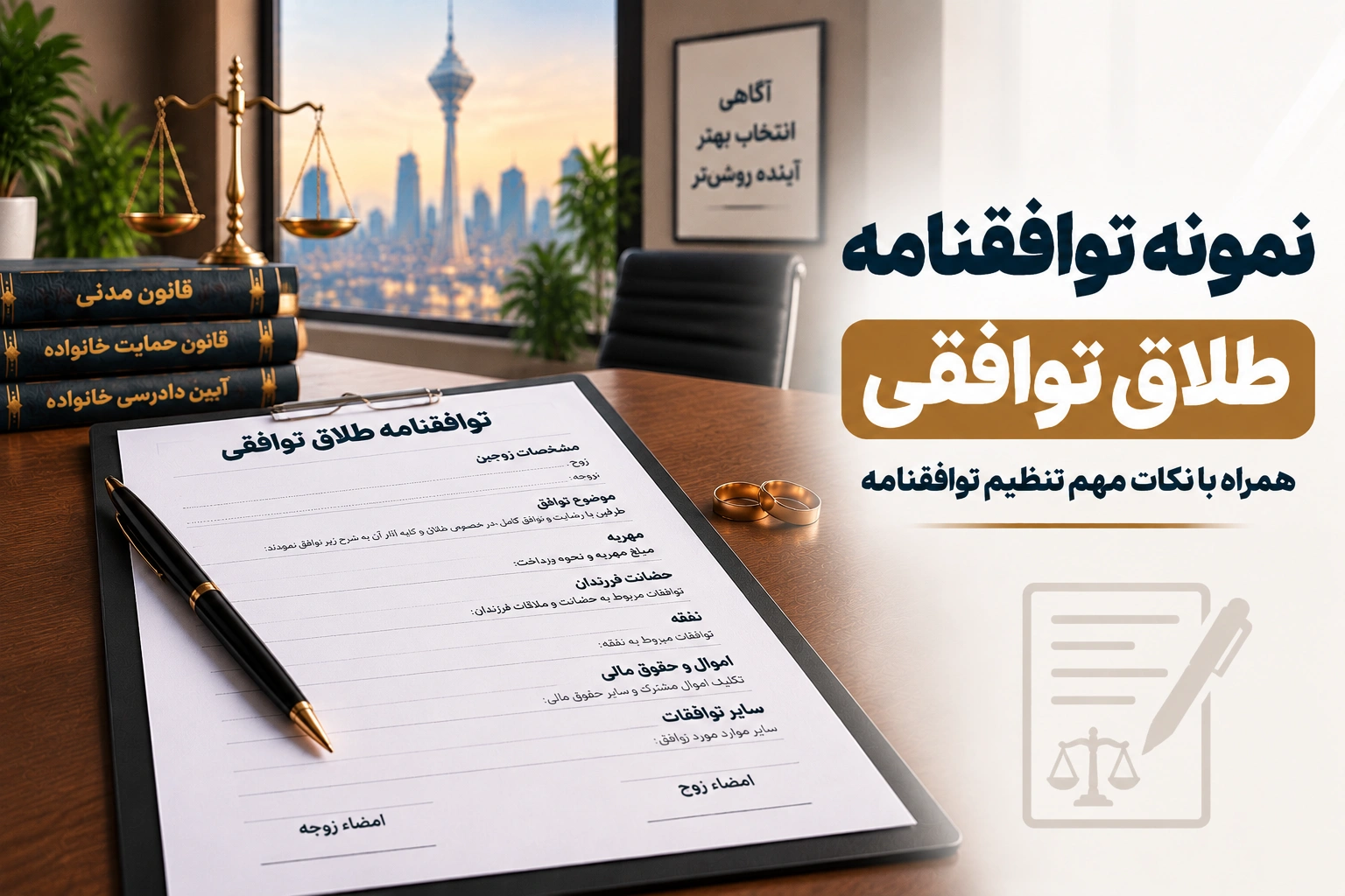 نمونه توافقنامه طلاق توافقی